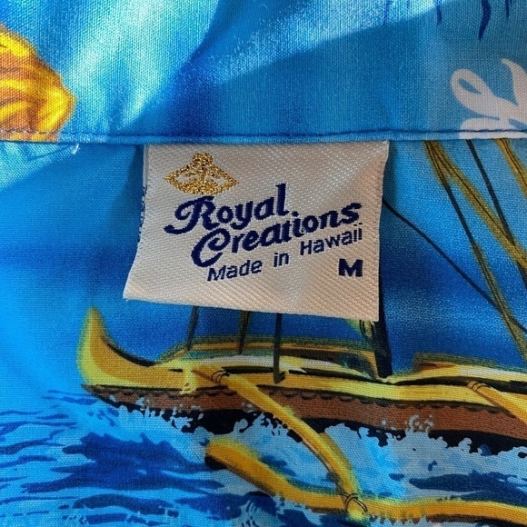 Vintage made in Hawaii Royal Creations single stitch Hawaiian Shirt size M - Picture 4 of 8